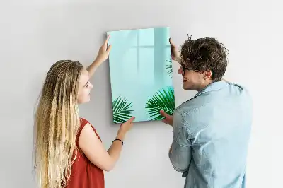 Magnettafel beschreibbar mit Motiv exotische Blätter
