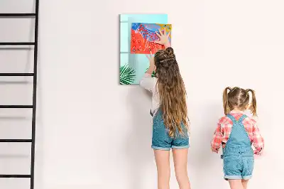 Magnettafel beschreibbar mit Motiv exotische Blätter