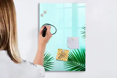Magnettafel beschreibbar mit Motiv exotische Blätter