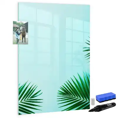 Magnettafel beschreibbar mit Motiv exotische Blätter