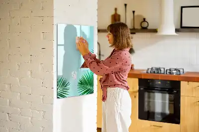 Magnettafel beschreibbar mit Motiv exotische Blätter