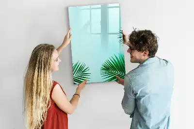 Magnettafel beschreibbar mit Motiv exotische Blätter