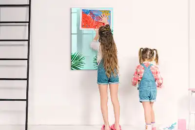 Magnettafel beschreibbar mit Motiv exotische Blätter