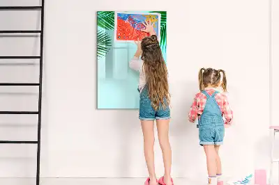 Magnettafel zum Beschreiben mit Palmenblätter-Motiv