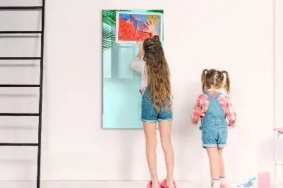 Magnettafel zum Beschreiben mit Palmenblätter-Motiv