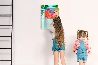 Magnettafel zum Beschreiben mit Palmenblätter-Motiv