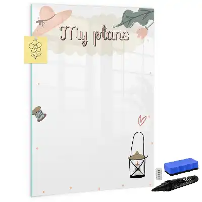 Magnettafel beschreibbar mit dem Design Meine Pläne