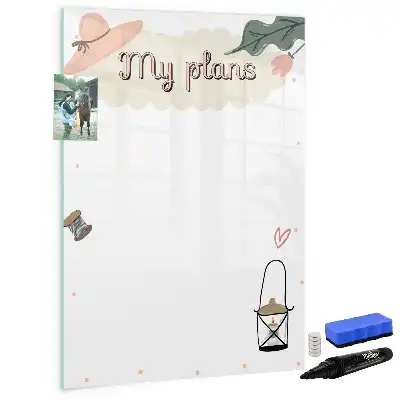 Magnettafel beschreibbar mit dem Design Meine Pläne