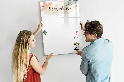 Magnettafel beschreibbar mit dem Design Meine Pläne