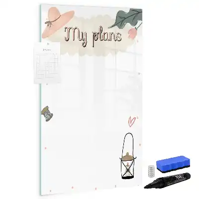 Magnettafel beschreibbar mit dem Design Meine Pläne
