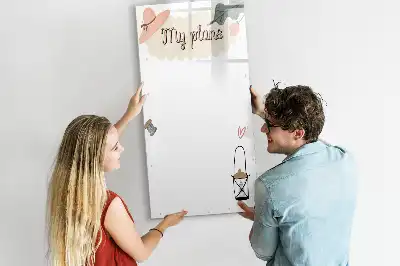 Magnettafel beschreibbar mit dem Design Meine Pläne