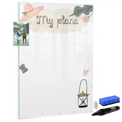 Magnettafel beschreibbar mit dem Design Meine Pläne