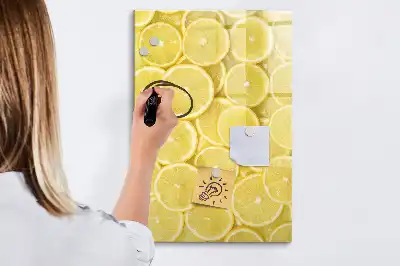 Magnettafel zum Beschreiben mit Zitronenscheiben-Motiv