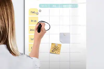 Wöchentlicher Essensplaner als magnetische Tafel zum Beschreiben