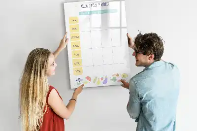 Wöchentlicher Essensplaner als magnetische Tafel zum Beschreiben