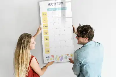 Wöchentlicher Essensplaner als magnetische Tafel zum Beschreiben