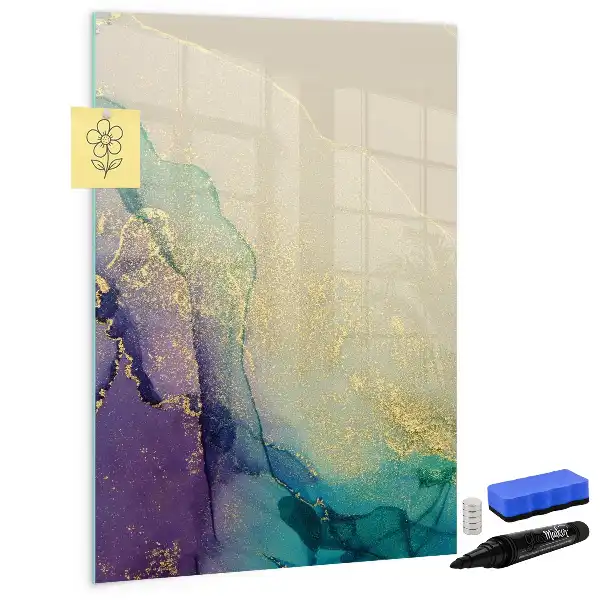 Magnettafel zum Beschreiben in bunter Marmoroptik