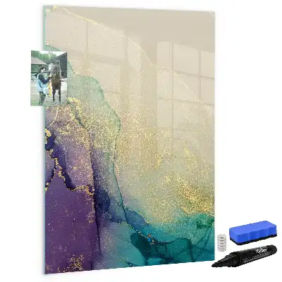Magnettafel zum Beschreiben in bunter Marmoroptik