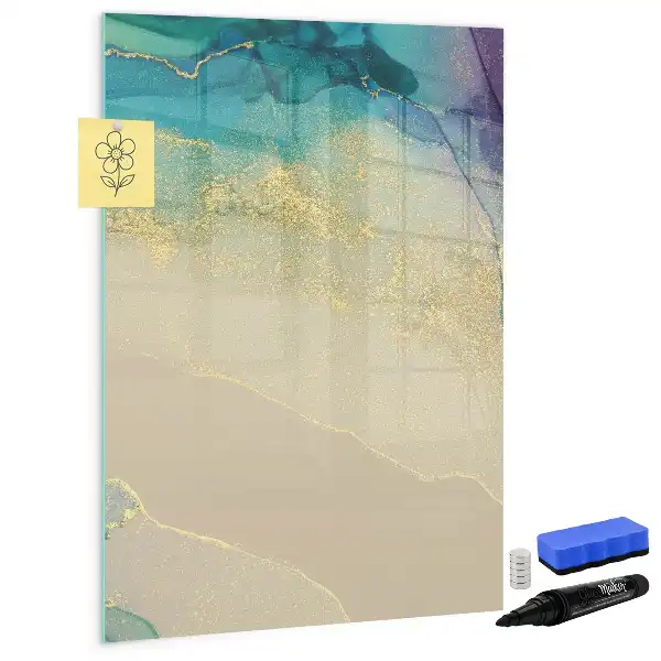 Magnettafel beschreibbar in buntem Marmor-Design