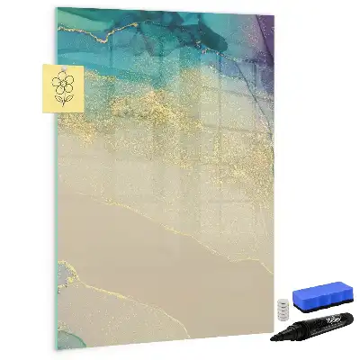 Magnettafel beschreibbar in buntem Marmor-Design