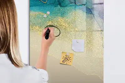 Magnettafel beschreibbar in buntem Marmor-Design