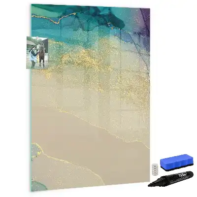 Magnettafel beschreibbar in buntem Marmor-Design
