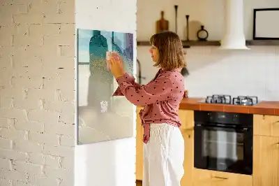 Magnettafel beschreibbar in buntem Marmor-Design