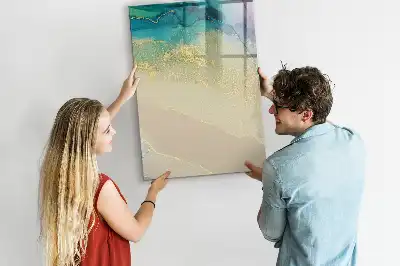 Magnettafel beschreibbar in buntem Marmor-Design