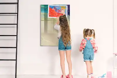 Magnettafel beschreibbar in buntem Marmor-Design