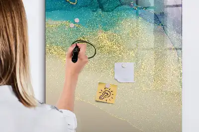 Magnettafel beschreibbar in buntem Marmor-Design