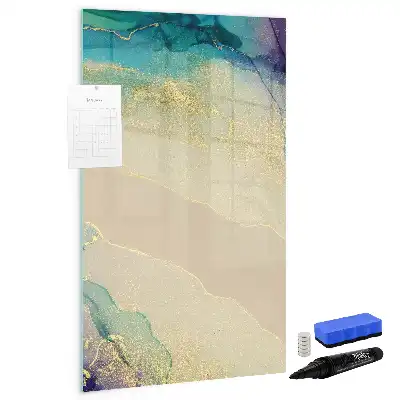 Magnettafel beschreibbar in buntem Marmor-Design