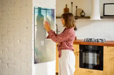 Magnettafel beschreibbar in buntem Marmor-Design