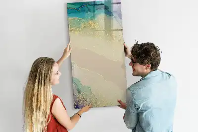 Magnettafel beschreibbar in buntem Marmor-Design