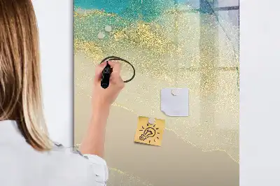 Magnettafel beschreibbar in buntem Marmor-Design