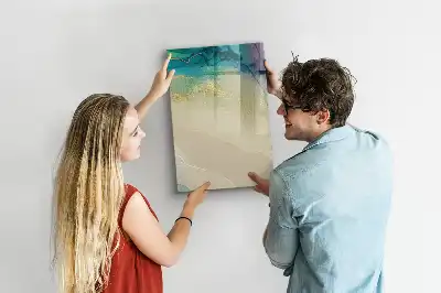 Magnettafel beschreibbar in buntem Marmor-Design