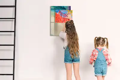Magnettafel beschreibbar in buntem Marmor-Design