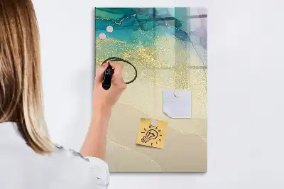 Magnettafel beschreibbar in buntem Marmor-Design
