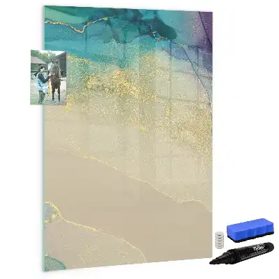Magnettafel beschreibbar in buntem Marmor-Design