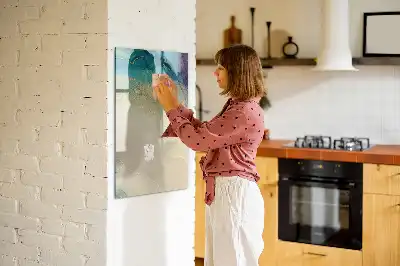 Magnettafel beschreibbar in buntem Marmor-Design