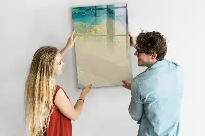 Magnettafel beschreibbar in buntem Marmor-Design