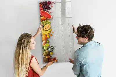 Beschreibbare Magnettafel mit Motiv Gemüse auf Holz