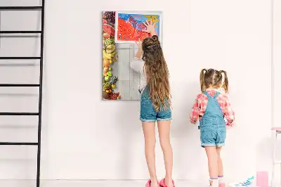 Beschreibbare Magnettafel mit Motiv Gemüse auf Holz
