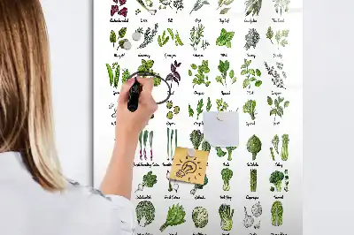 Magnettafel beschreibbar mit Motiv grünes Gemüse