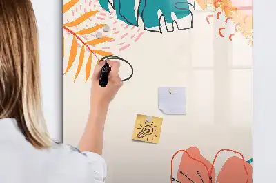 Magnettafel zum Beschreiben Motiv Sommerblume