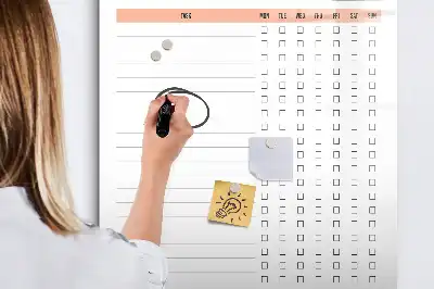 Beschreibbare Magnettafel als Putzliste