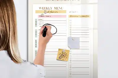 Wöchentlicher Speiseplan magnetisch und beschreibbar