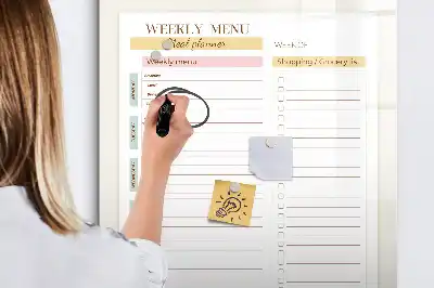 Wöchentlicher Speiseplan magnetisch und beschreibbar