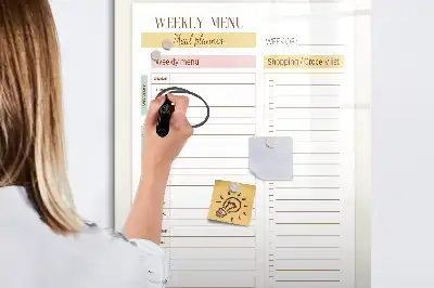 Wöchentlicher Speiseplan magnetisch und beschreibbar