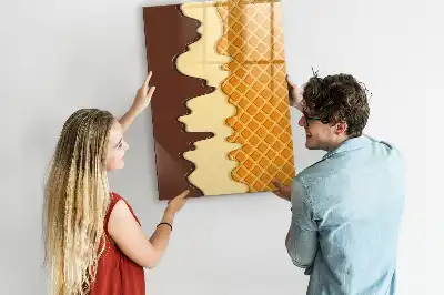 Magnettafel beschreibbar mit Motiv Eis mit Soße