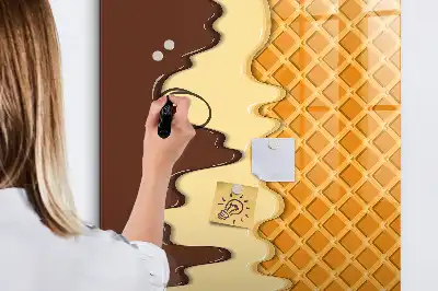 Magnettafel beschreibbar mit Motiv Eis mit Soße